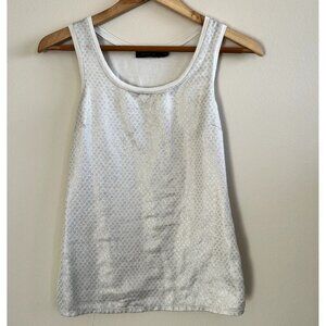 The Limited Ivory Shimmer Sleeveless Polka Dot  Work Tee S